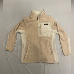 L.L. Bean Women's Half Zip Pullover Cream Bone Oatmeal Small Petite